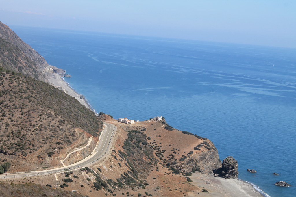 mountaintop view of coastline