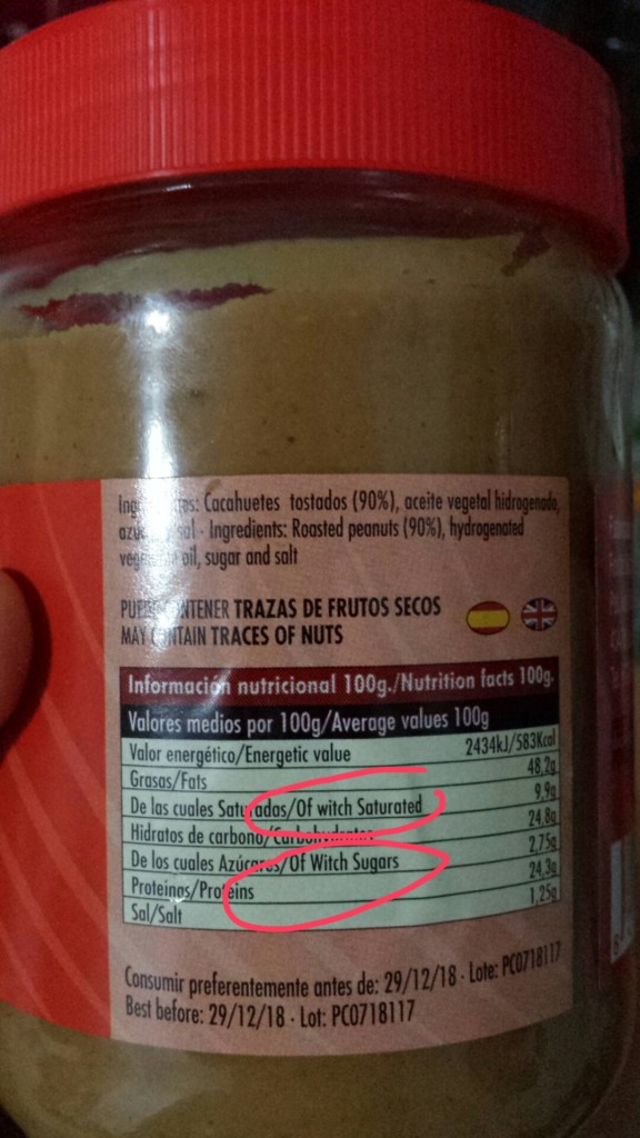 peanut butter label