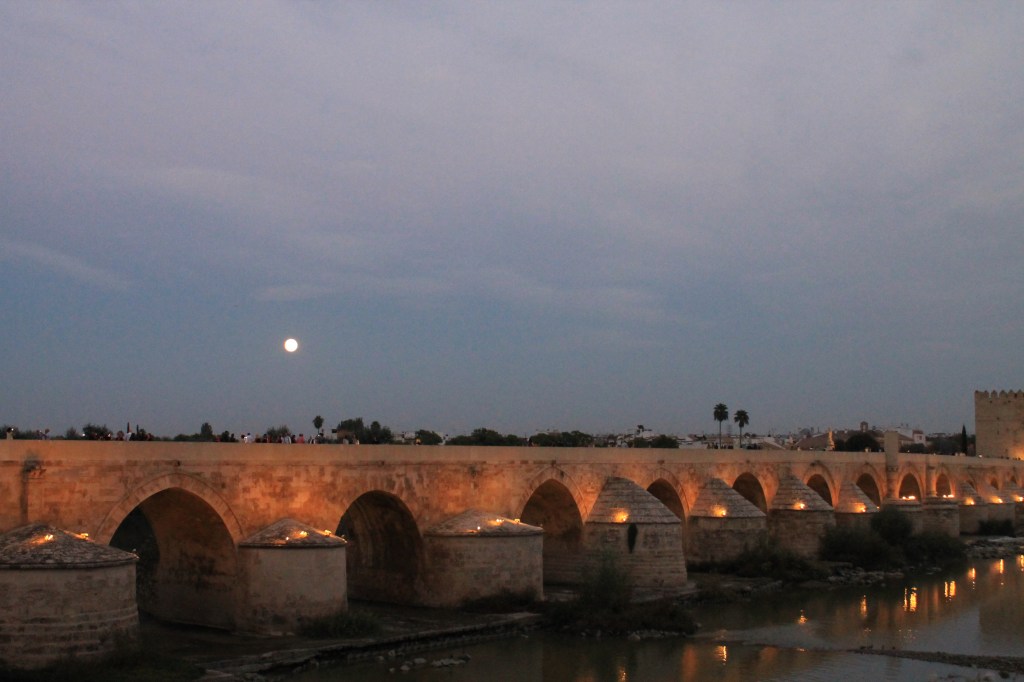 full moon over bridge