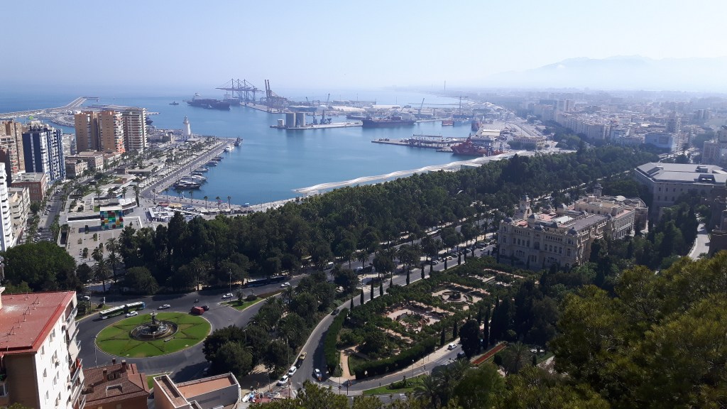 bird's eye view of malaga port