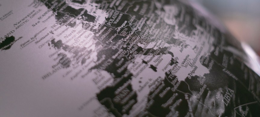 black and white close-up of globe