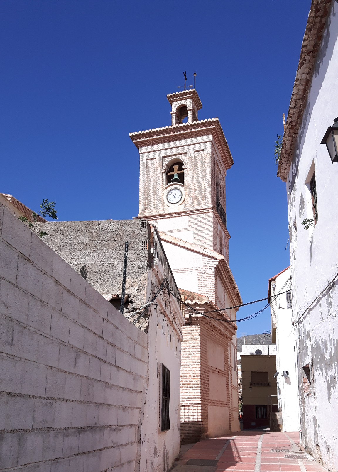 cathedral bell tower along street