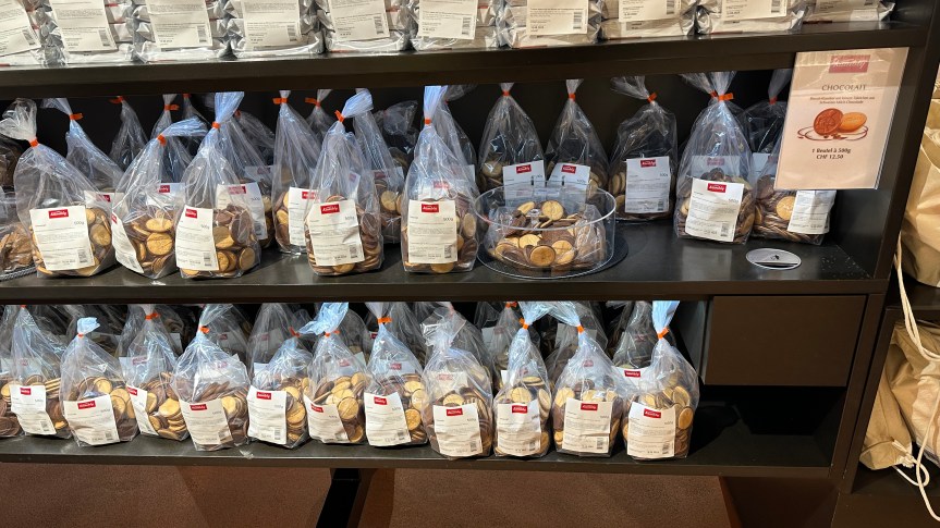 shelf with bagged cookies
