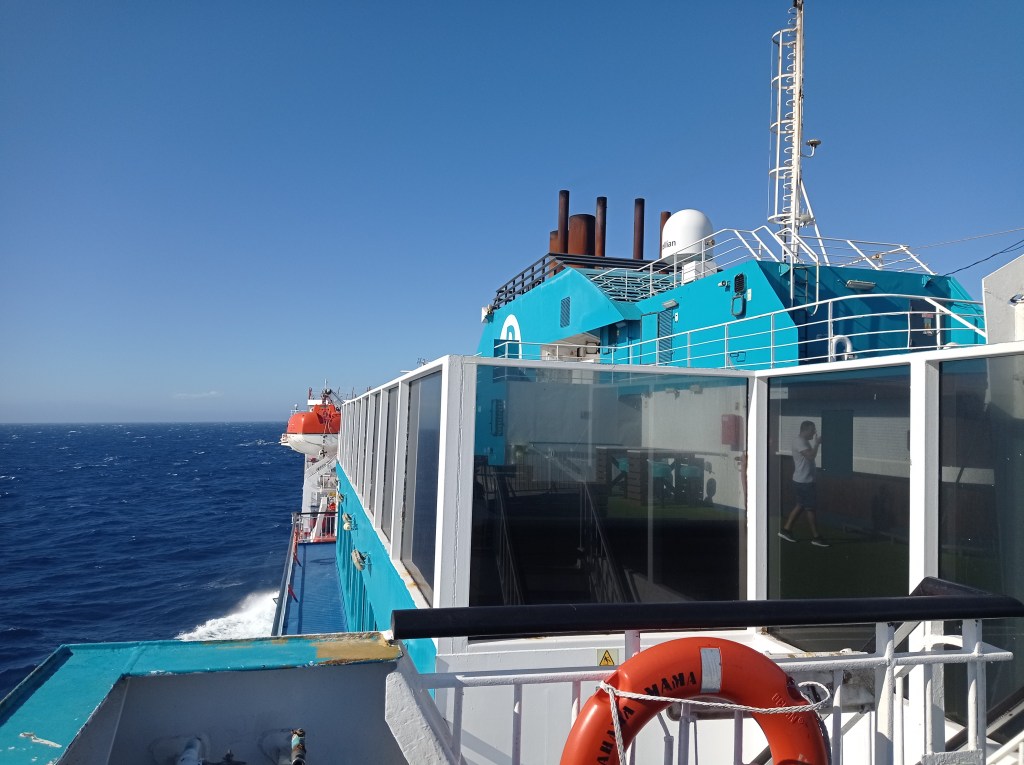 ferry on open sea